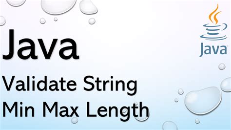 java validation min max string length