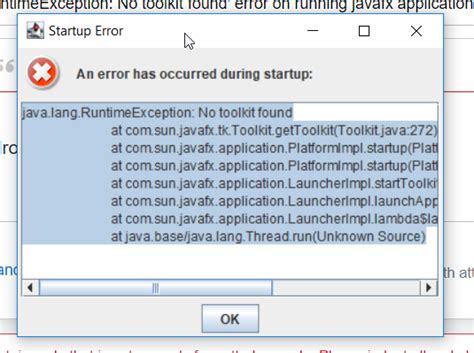 Java.lang.runtimeexception No Toolkit Found Mac