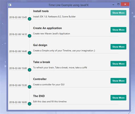 Javafx Timeline Example