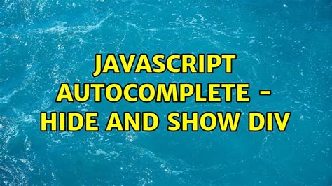 Javascript Autocomplete Hide