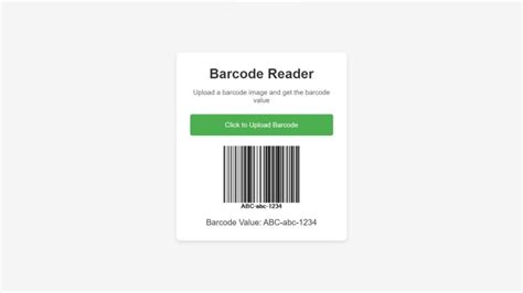 Javascript Barcode Reader Example