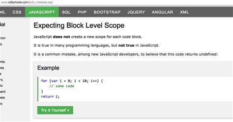Javascript Block Level Scope