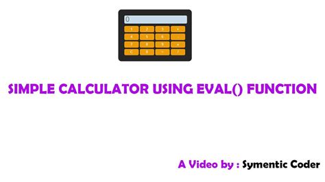 Javascript Calculator Using Eval Function