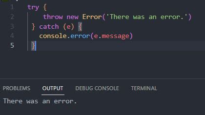 Javascript Catch Error Properties