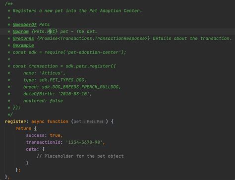 javascript class documentation example
