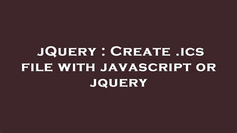 javascript create ics file