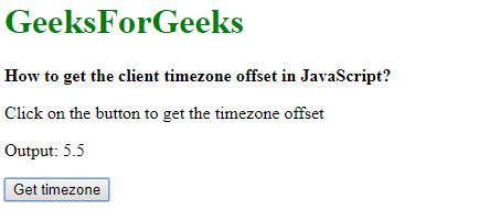 javascript current timezone offset