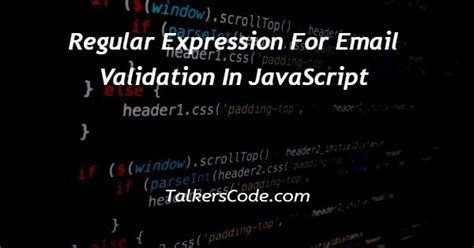 Javascript Email Regular Expression Validation