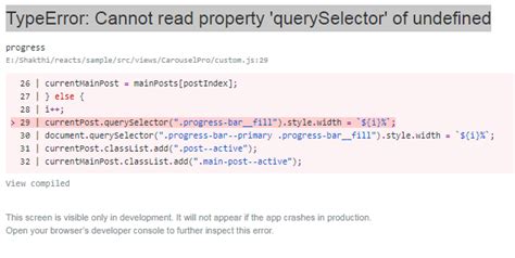 Javascript Error Cannot Read Property Of Undefined Reading Queryselector