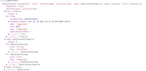 Javascript Event Clipboarddata