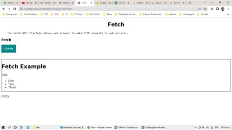javascript fetch not working