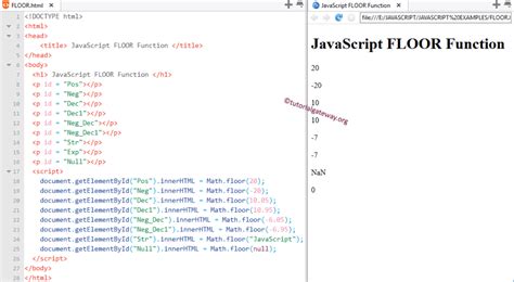 Javascript Floor Up