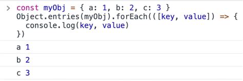 javascript foreach array object key value