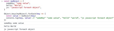 javascript foreach loop key value