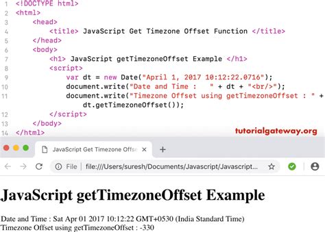 javascript get timezone offset for specific timezone