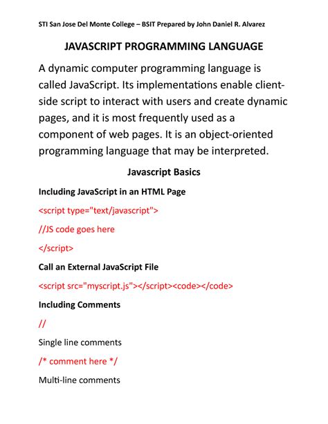 javascript is a dynamic computer programming language