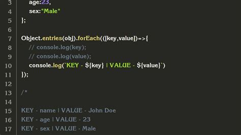 javascript iterate json object key value