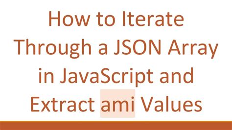 javascript iterate on json array