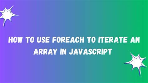 javascript iterate over array foreach