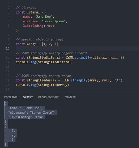 javascript json stringify example