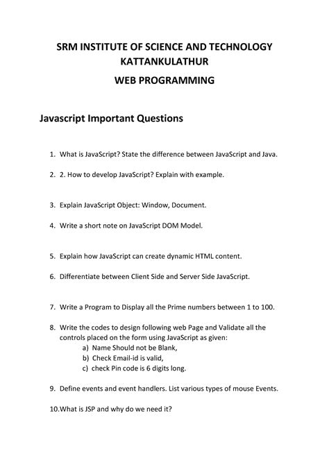 javascript practice questions for web development