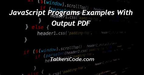 javascript programs examples with output pdf free download