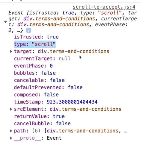 Javascript Scroll Bottom Event