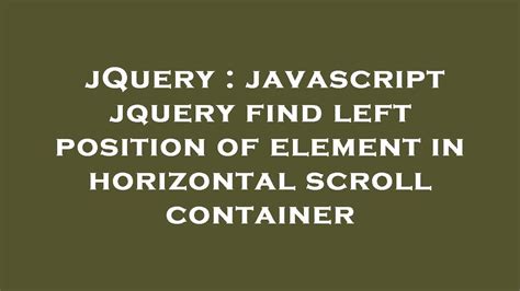 Javascript Scroll Container