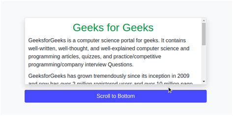 Javascript Scroll To Bottom Of Div