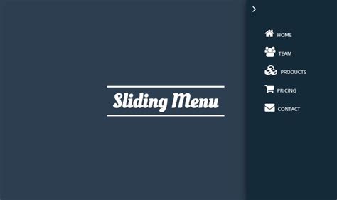 Javascript Slide Menu Example