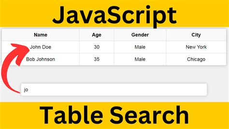 Javascript Table Find