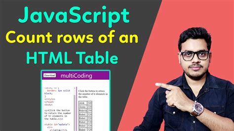 Javascript Table Get Number Of Rows