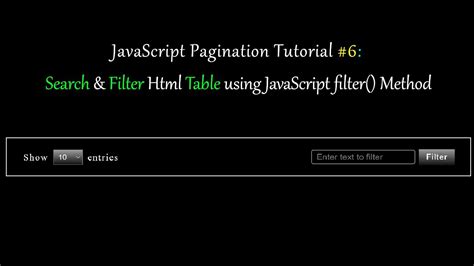 Javascript Table Pagination With Search