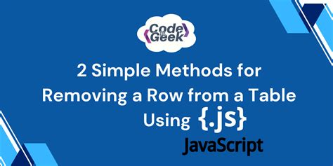 Javascript Table Remove Row
