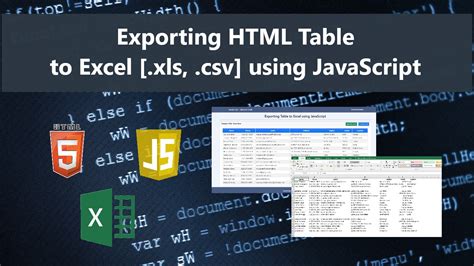 Javascript Table To Excel