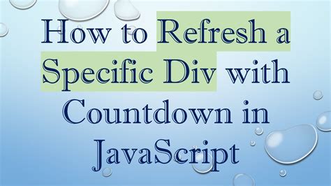 Javascript Timer Refresh Div