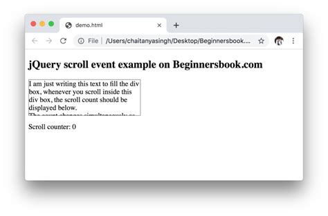 Javascript Trigger Scroll Event On Div