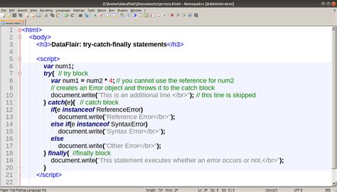 javascript try catch get error code