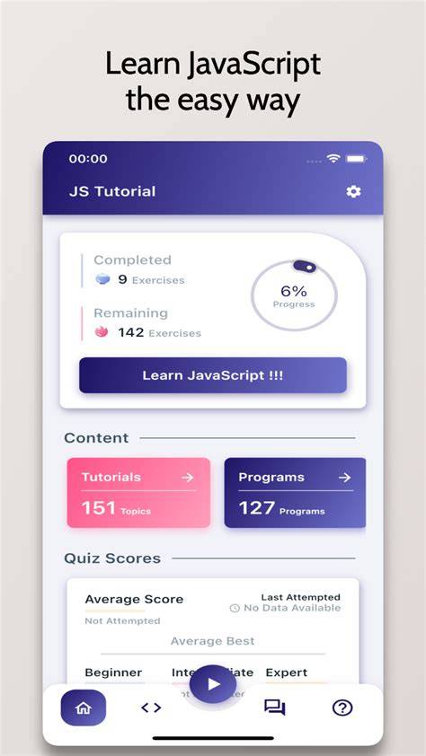 javascript tutorial app