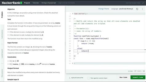 javascript tutorial hackerrank