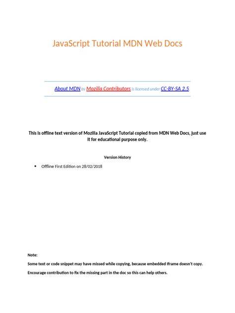 javascript tutorial mdn