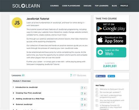 javascript tutorial sololearn