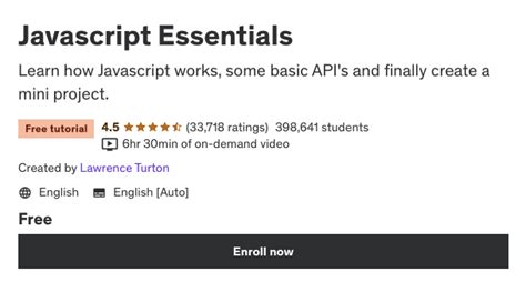 javascript tutorial udemy free
