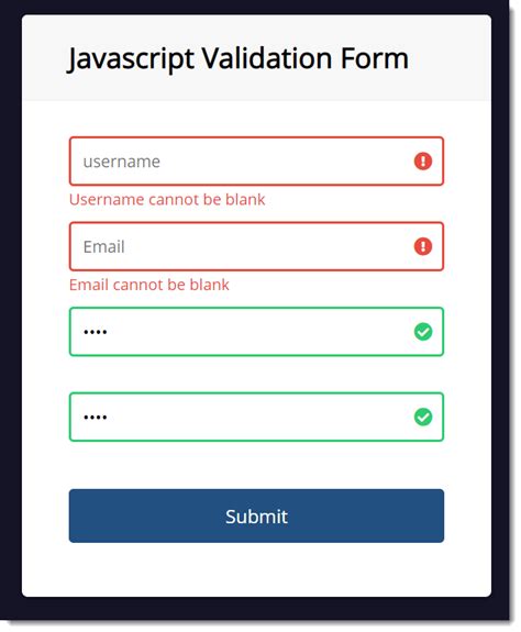 javascript tutorial validation form