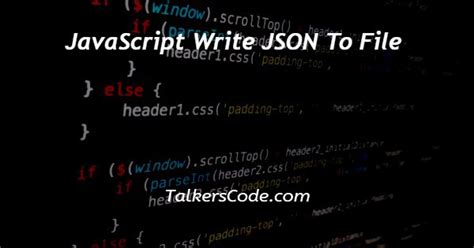 Javascript Write Json File Locally