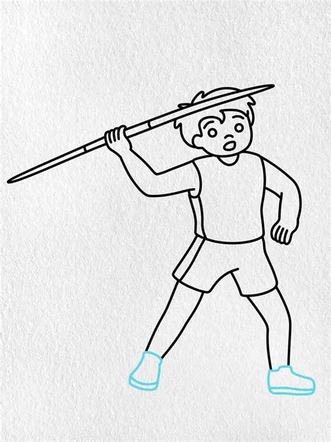Javelin Throw Drawing Easy