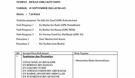 Jawatankuasa Sambutan Kemerdekaan SK Seri Tunjong 2022 | PDF