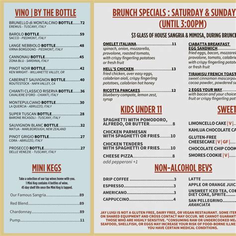 Discover Jay Luigi's Culinary Masterpiece: Unveiling the Menu You Can't Miss!