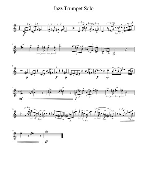jazz sheet music for trumpet solo