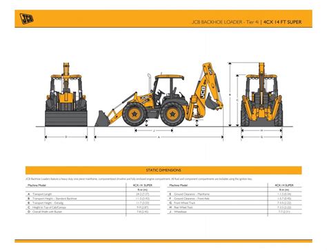 Jcb Backhoe Sizes